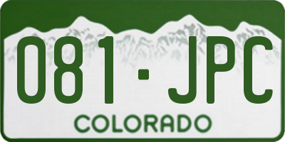 CO license plate 081JPC