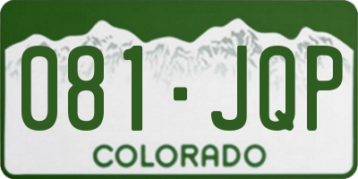 CO license plate 081JQP