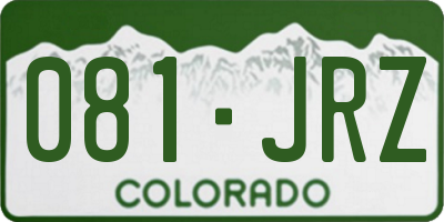 CO license plate 081JRZ