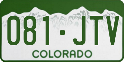 CO license plate 081JTV