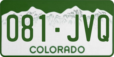 CO license plate 081JVQ