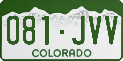CO license plate 081JVV