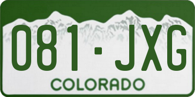 CO license plate 081JXG
