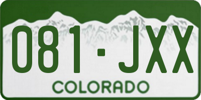 CO license plate 081JXX