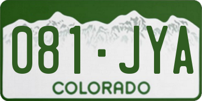 CO license plate 081JYA
