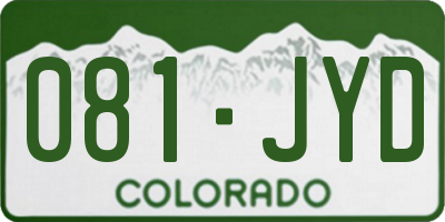CO license plate 081JYD