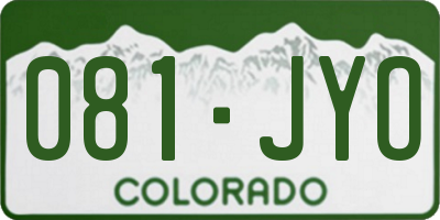 CO license plate 081JYO