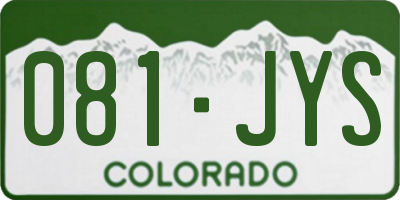 CO license plate 081JYS