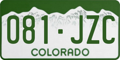 CO license plate 081JZC