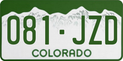 CO license plate 081JZD