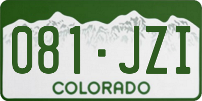 CO license plate 081JZI