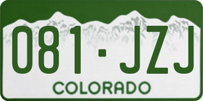 CO license plate 081JZJ