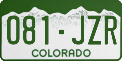 CO license plate 081JZR