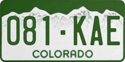 CO license plate 081KAE