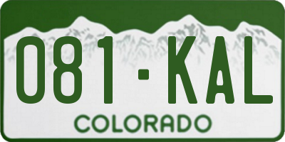 CO license plate 081KAL