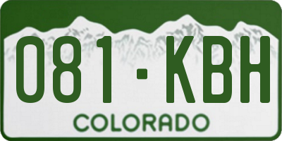 CO license plate 081KBH