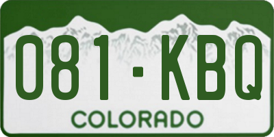 CO license plate 081KBQ