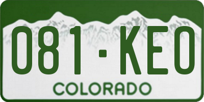 CO license plate 081KEO
