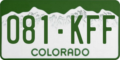 CO license plate 081KFF