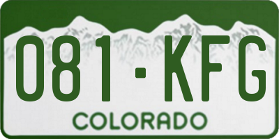 CO license plate 081KFG