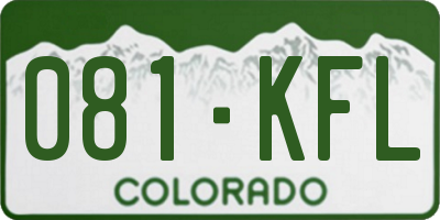 CO license plate 081KFL