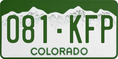 CO license plate 081KFP