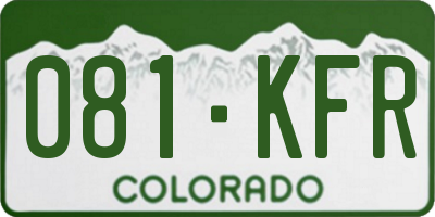 CO license plate 081KFR