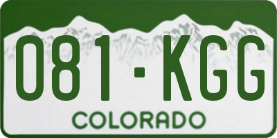 CO license plate 081KGG