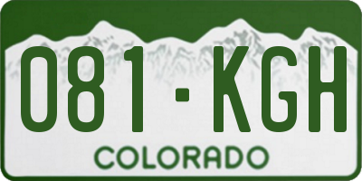 CO license plate 081KGH