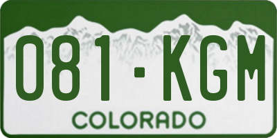 CO license plate 081KGM