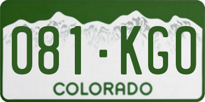 CO license plate 081KGO