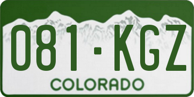 CO license plate 081KGZ