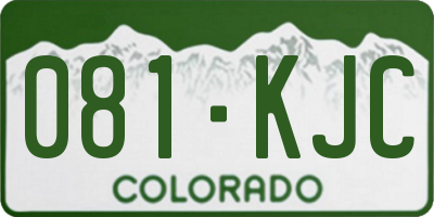 CO license plate 081KJC