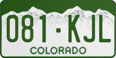 CO license plate 081KJL