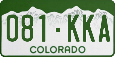 CO license plate 081KKA