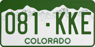 CO license plate 081KKE