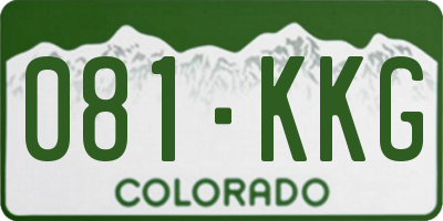 CO license plate 081KKG