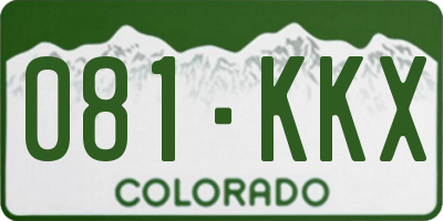 CO license plate 081KKX