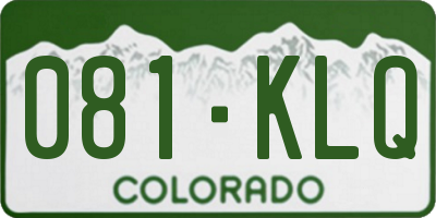 CO license plate 081KLQ