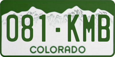 CO license plate 081KMB