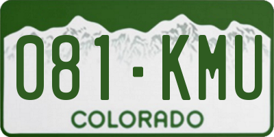 CO license plate 081KMU