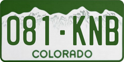 CO license plate 081KNB