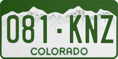 CO license plate 081KNZ