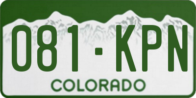 CO license plate 081KPN