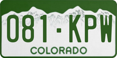 CO license plate 081KPW
