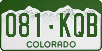 CO license plate 081KQB