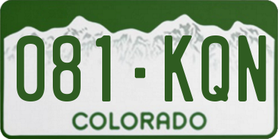 CO license plate 081KQN