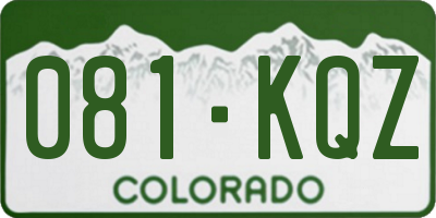 CO license plate 081KQZ
