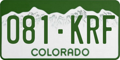 CO license plate 081KRF