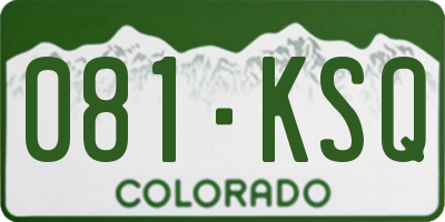 CO license plate 081KSQ